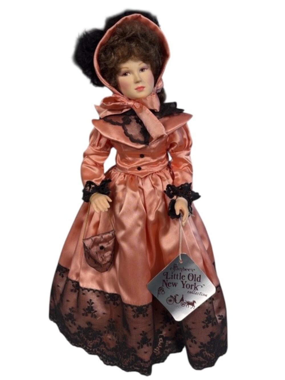 1985 Effanbee Little Old New York Fifth Avenue #7304 Doll 16” w/Tag Purse